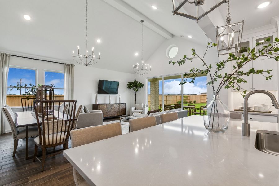 Kitchen overlooks great room