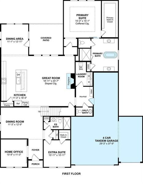 The Mykonos floor plan by K. Hovnanian Homes. 1st Floor Shown. *Prices, plans, dimensions, features, specifications, materials, and availability of homes or communities are subject to change without notice or obligation.