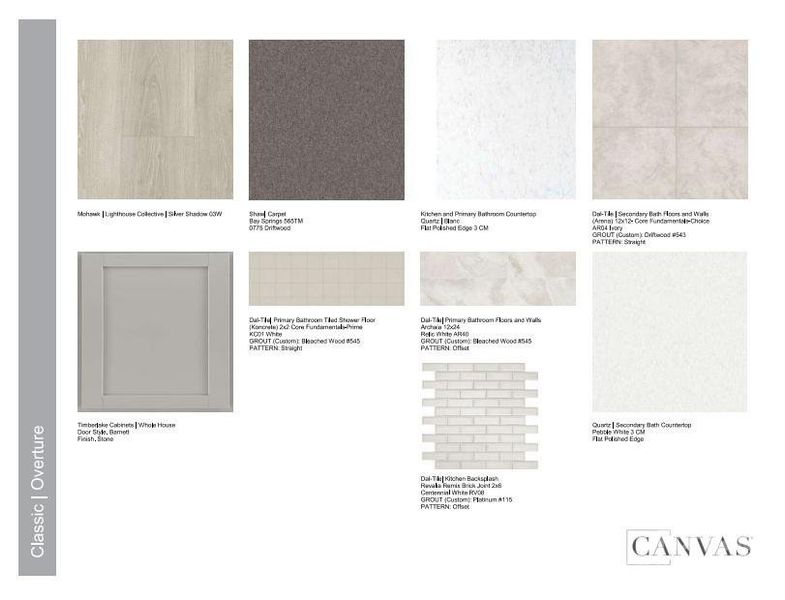 Design Selections. Home is under construction, selections are subject to change.