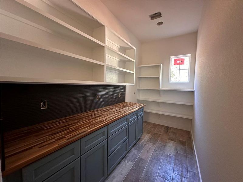 Check out this huge walk-in pantry.  So much storage!