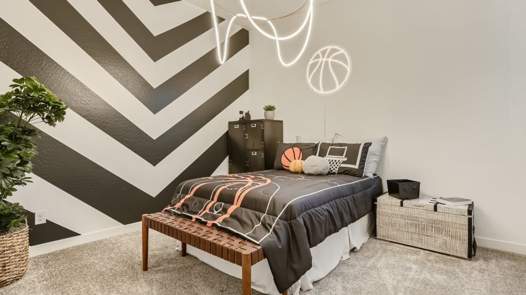 Bedroom 4 styled with a basketball theme