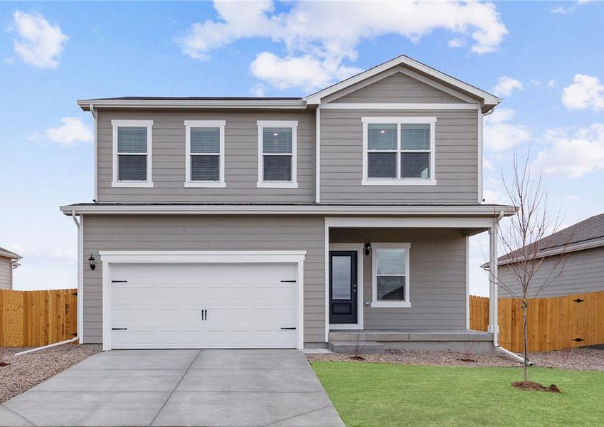The Yale floor plan is a beautiful two-story home with three bedrooms and two and a half bathrooms.