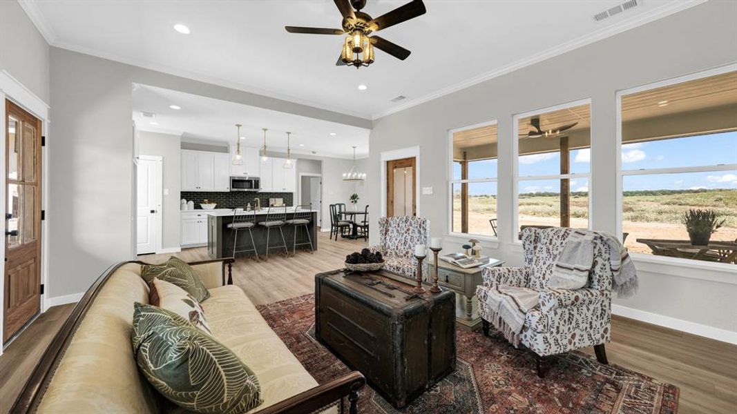 Open concept living area to your kitchen with an island built for entertaining!