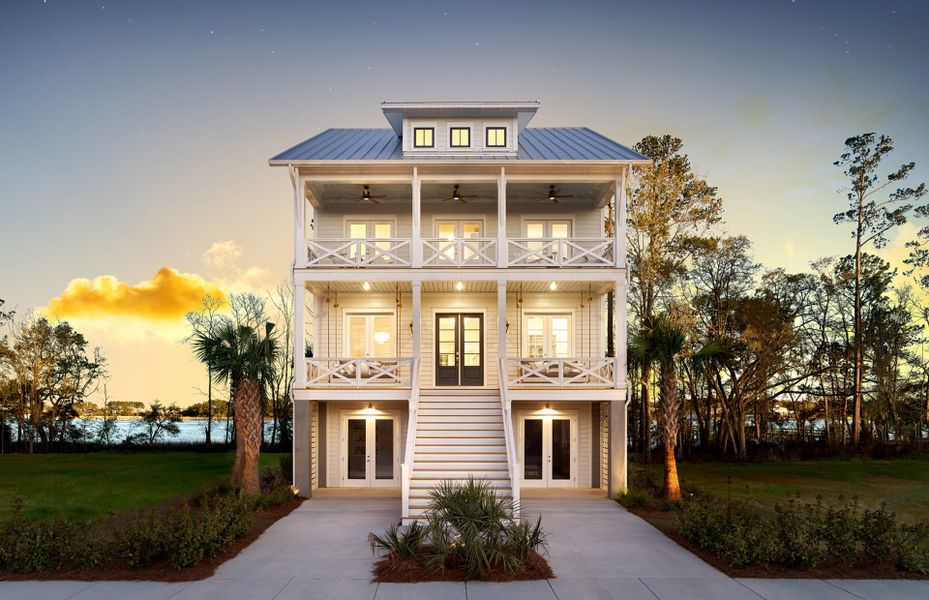 Twilight Exterior of the new home Chesapeake Model