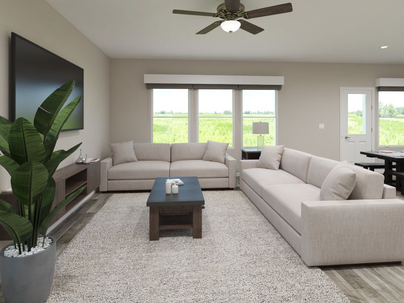 Enjoy the cozy family room after a long day