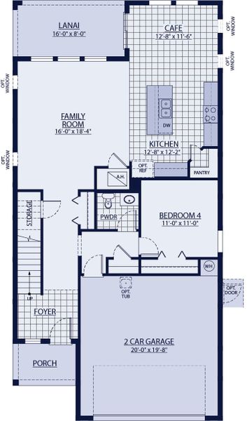 Sebring floor plan first floor only offered at BridgeWater by William Ryan Homes Tampa