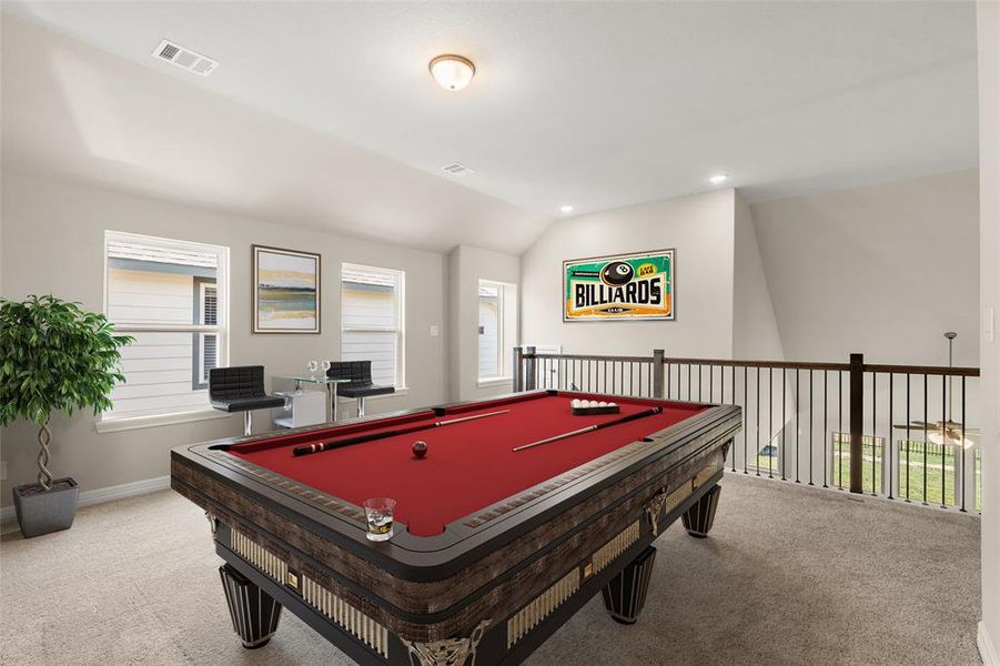 As you make your way upstairs this exceptional game room is a standout feature in this remarkable property, offering a space that combines luxury and fun for all ages.