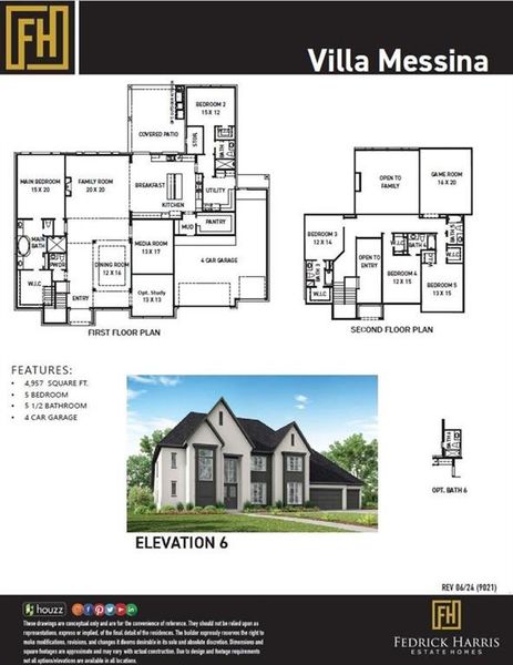 This home includes Elevation 6, a stunning modern design that has been upgraded. Structural upgrades include a stately front Study as well as Bath 6 off of the Covered Patio with a shower added in lieu of a tub to rinse off after a swim.