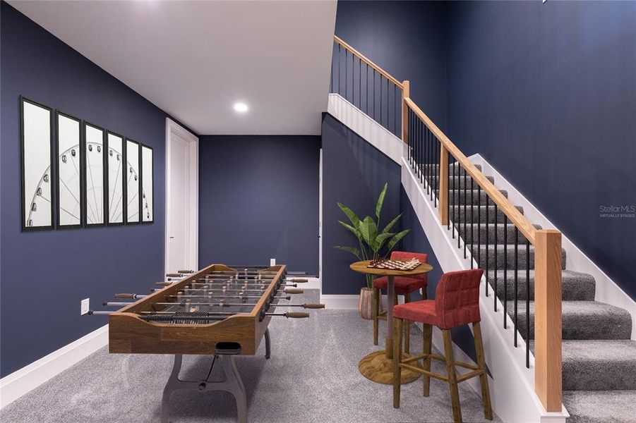TWO STORY GAME ROOM (WITH WALK IN CLOSET) VIRTUALLY STAGED