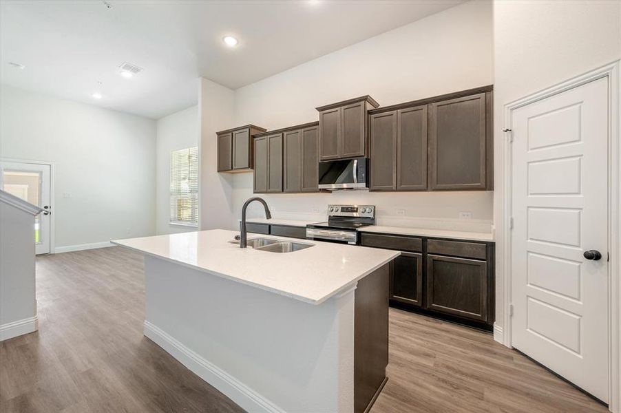 Quartz, Undermount Sink, Door is to OVERSIZED BRIGHT pantry with it's own Transom Window