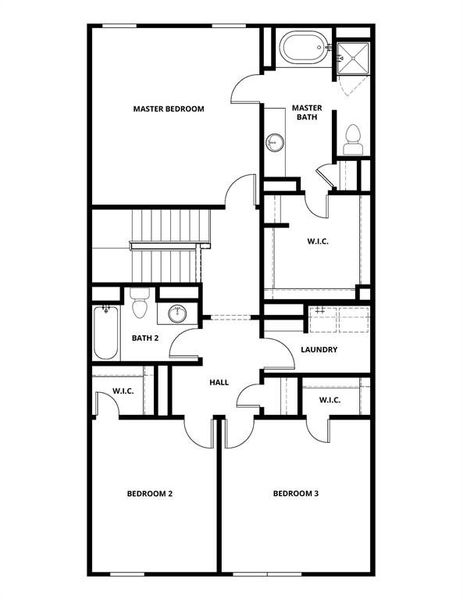 Second floor rendering of the Appaloosa floorplan built at 489 MB's Way.