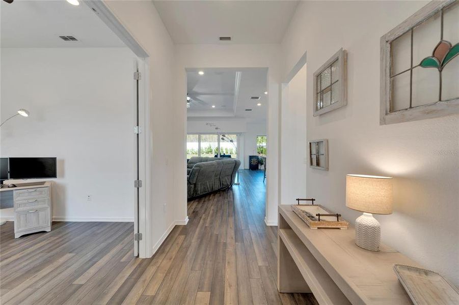 Foyer view looking in- Office to the left with the Guest ensuite to the right.