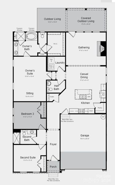 Structural options added include: secondary bedroom in lieu of flex room, fireplace, 4 foot garage extension.