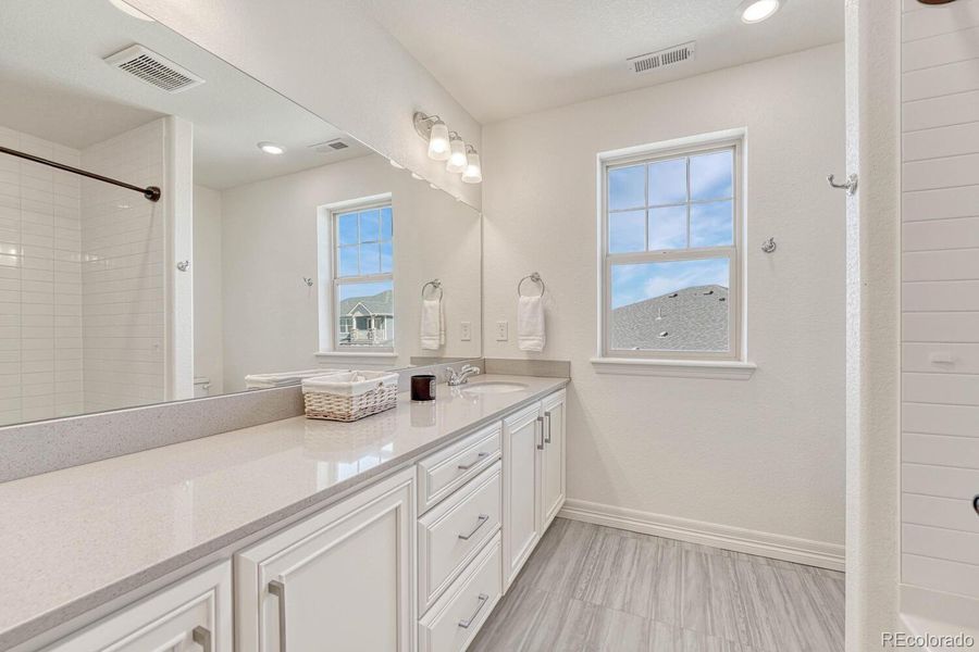 Luxurious full-length mirror in the bathroom.