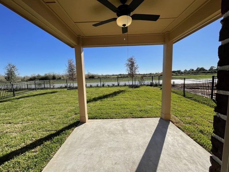Enjoy the lake view from your covered back patio!