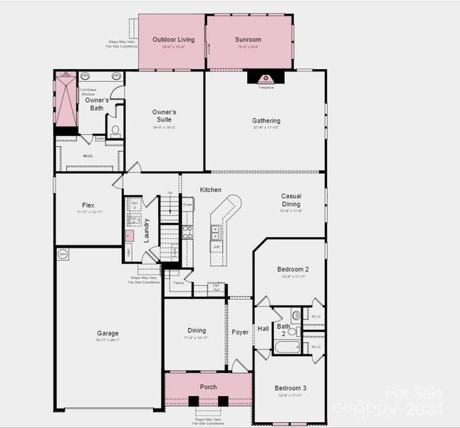 Structural options added include: extended walk in shower in primary bath, sunroom, fireplace, loft with attic suite and game room.