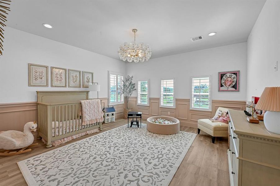 Darling Bedroom #3 with custom Wainscoting.