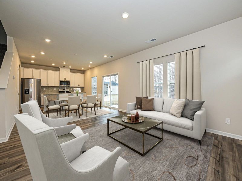 The open-concept floorplan makes entertaining guests easy.