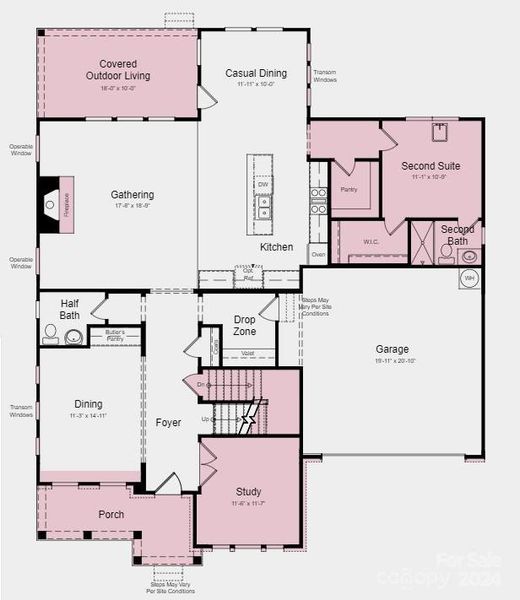 Structural options added include: study, fireplace, first floor guest suite, fully finished basement with guest suite, covered outdoor living, game room, additional bath upstairs, tray ceiling in owner's suite.