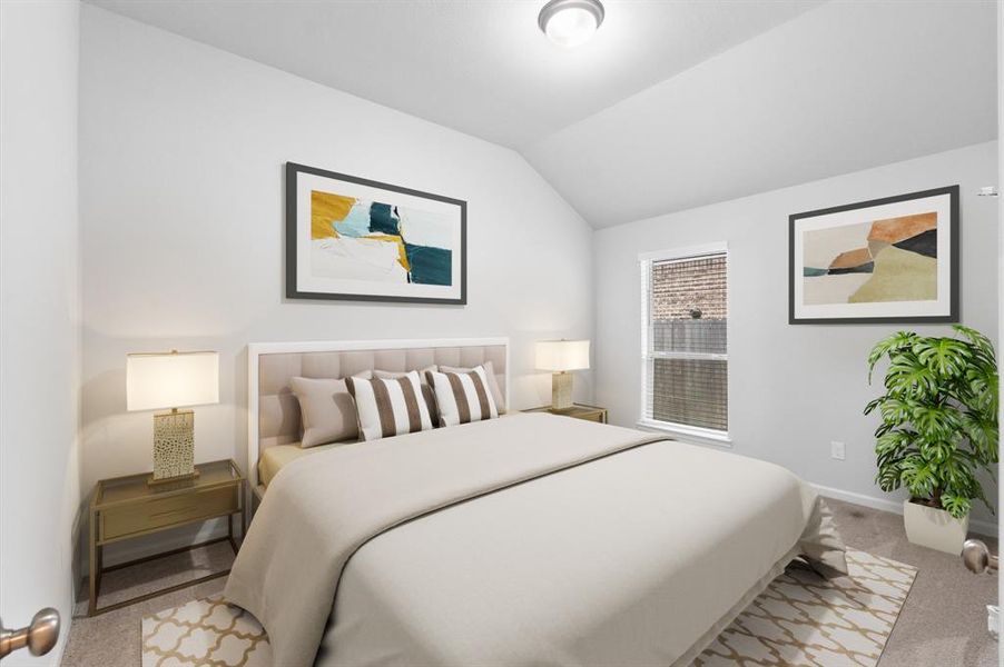 The fourth bedroom have comfortable carpeted floors and neutral color palette create a soothing atmosphere, perfect for creating a personal haven.