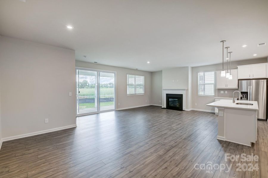 Representative gathering room and kitchen