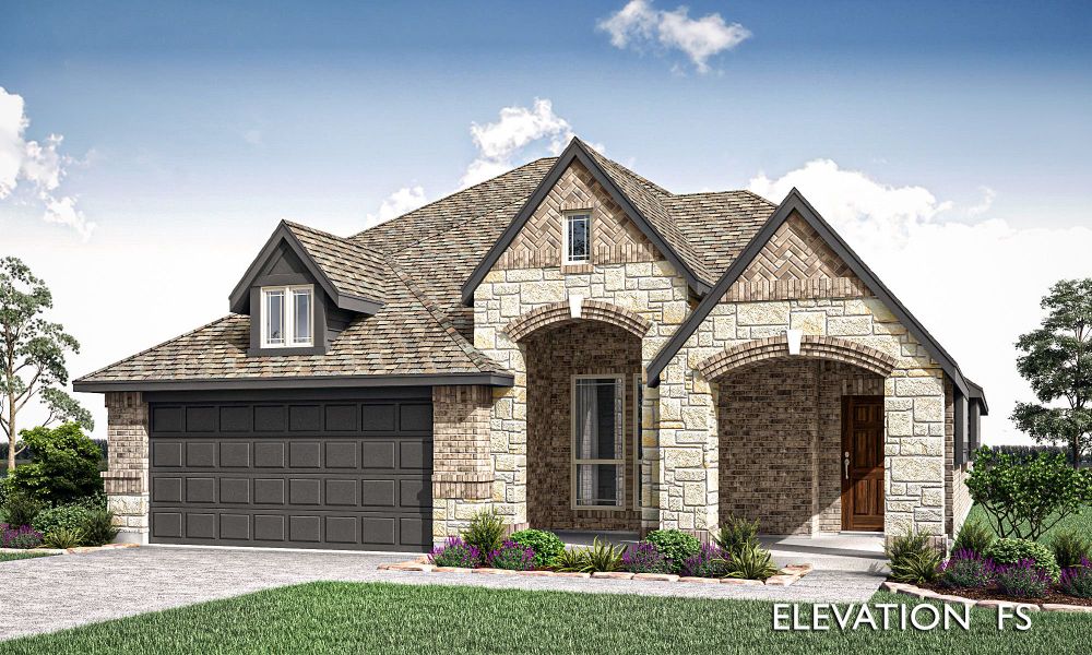 Elevation FS. Dogwood III New Home in Waxahachie, TX