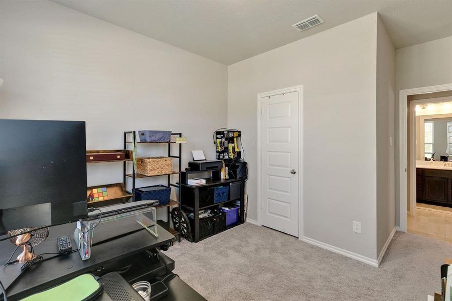 View of carpeted office space