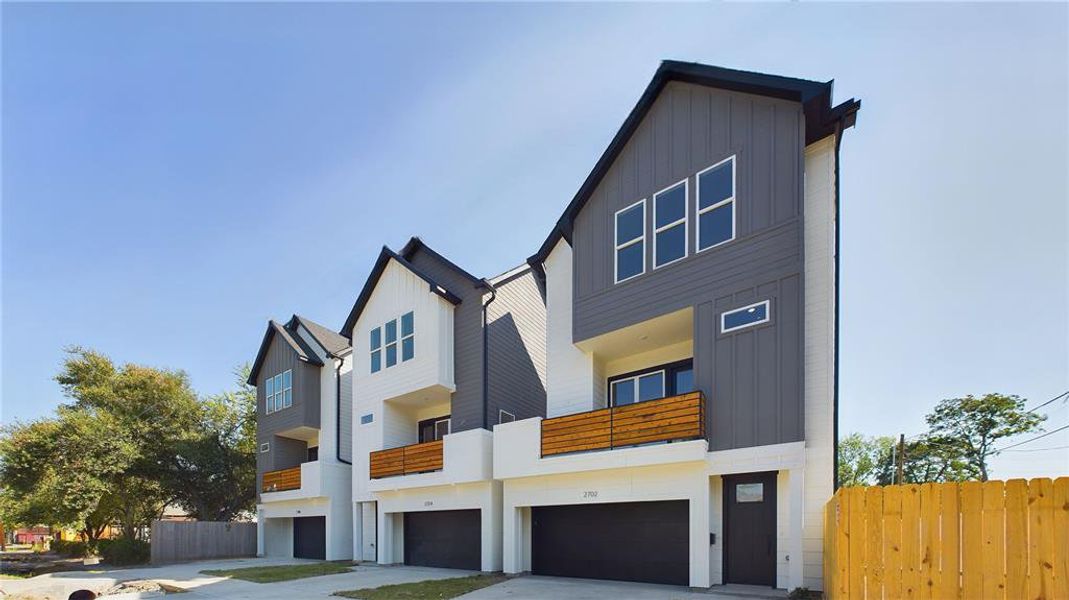 Blending traditional charm with modern design, each home features a striking two-toned Hardie exterior in Gaunlet Gray and White Dove, accented by Tricorn Black soffits, garage and front doors for a sleek, cohesive finish.