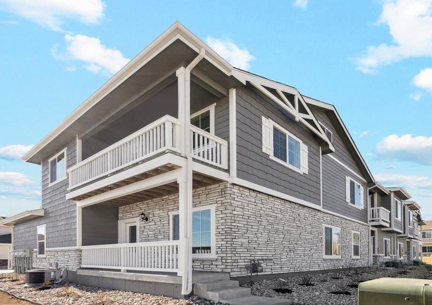 The Eldora is a beautiful two story home with siding.