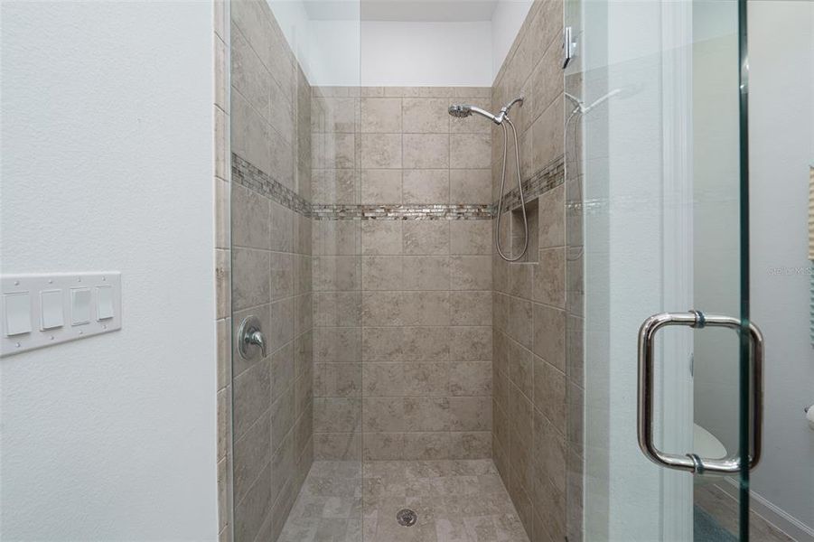 Large shower with listello.