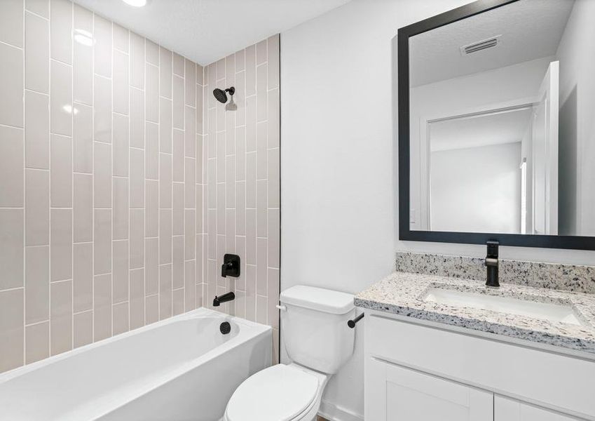 The master bathroom provides all the space you need to get ready in the mornings
