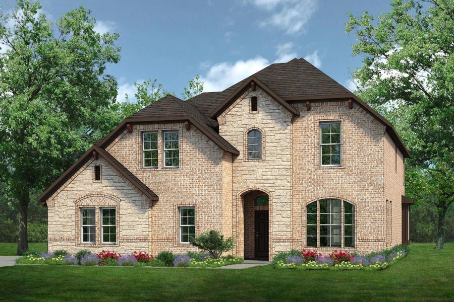Elevation B with Stone | Concept 3115 at Massey Meadows in Midlothian, TX by Landsea Homes