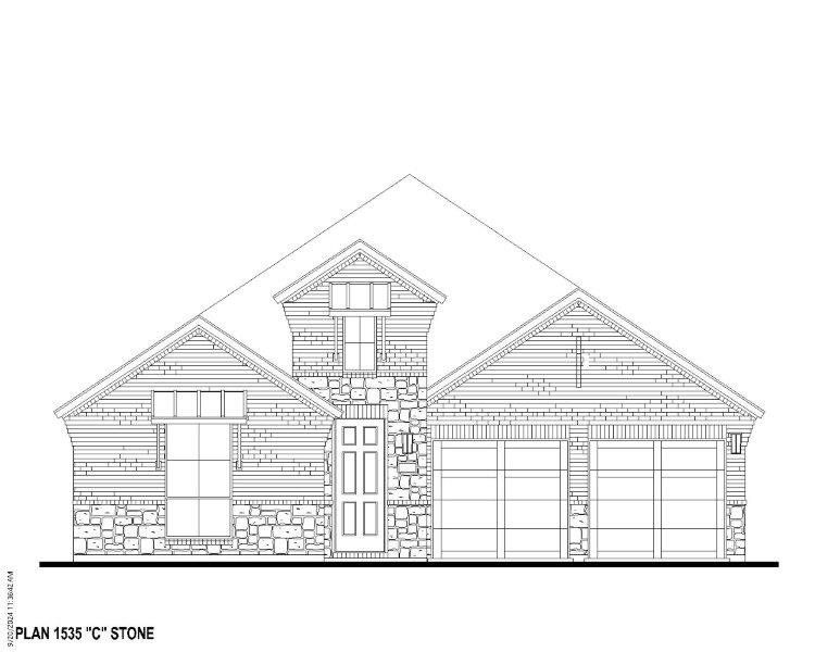 Plan 1535 Elevation C w/ Stone