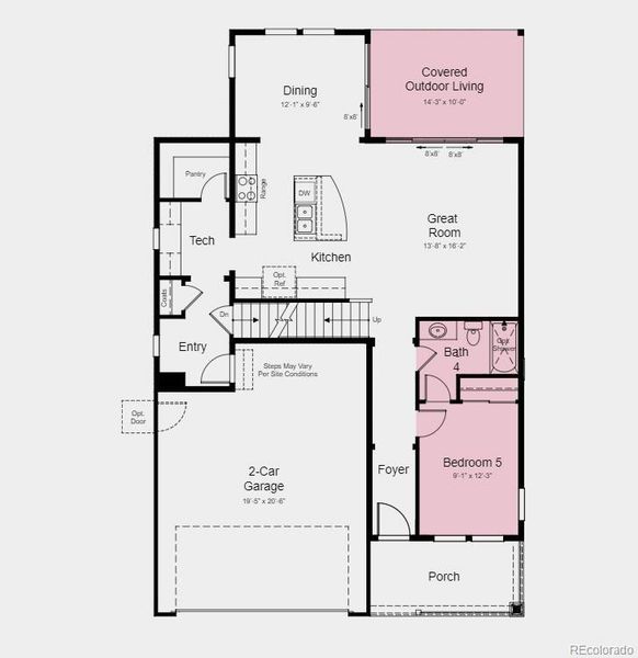 Structural options added include; 5th bedroom and 4th full bathroom, Shower in bath 4, 12' sliding glass door, unfinished basement, plumbing rough-in at basement, covered patio, and garage service door.