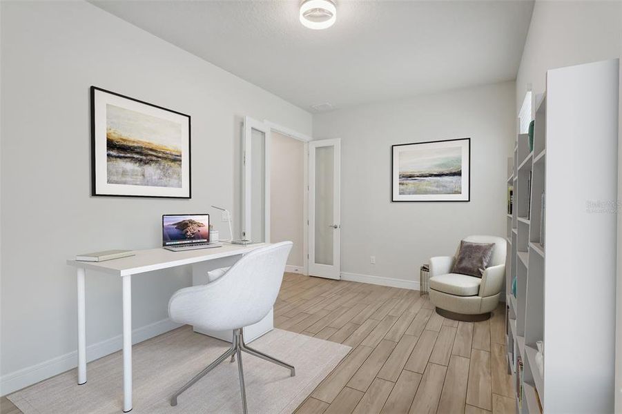 Your main floor also delivers a guest suite with a walk-in closet and behind double doors a large FLEX SPACE perfect for a home office or an additional bedroom if you need one. Virtually Staged.