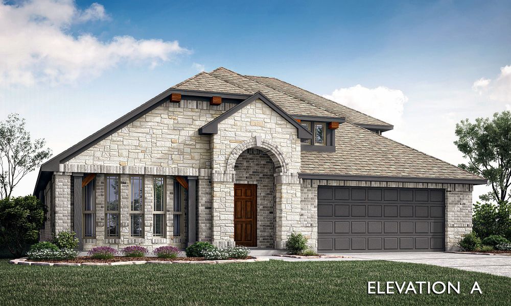 Elevation A. Hawthorne II New Home in Forney, TX