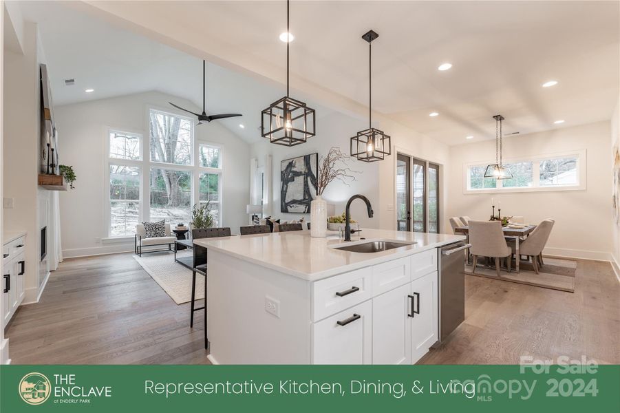 Representative Kitchen, Dining & Living (Open Concept)