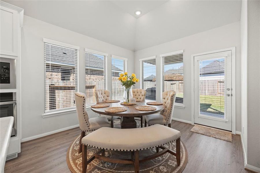 The breakfast room boasts great natural light