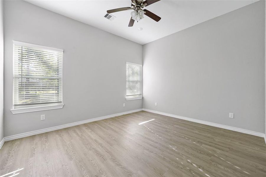 Primary bathroom with walk in closet