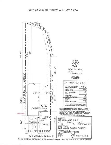 Plot Plan of home on the lot