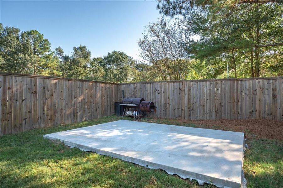 concrete pad. owner had plans to build a storage building.