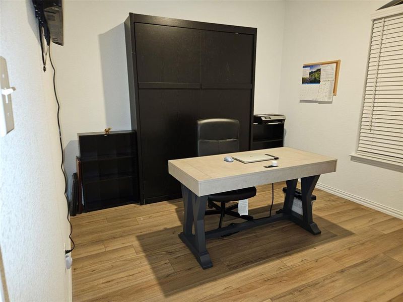 Office featuring light wood-type flooring