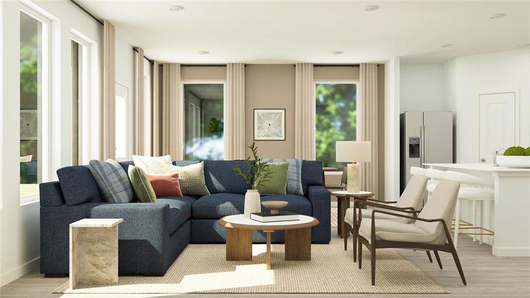 Living room featuring light hardwood / wood-style floors