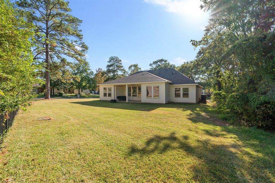 Open and spacious backyard.