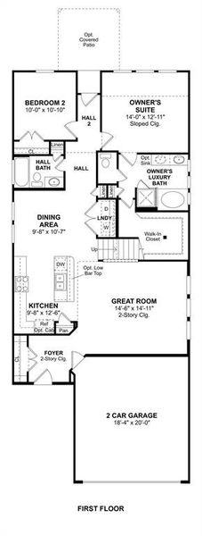 The Rochester floor plan by K. Hovnanian® Homes. 1st Floor shown. *Prices, plans, dimensions, features, specifications, materials, and availability of homes or communities are subject to change without notice or obligation.