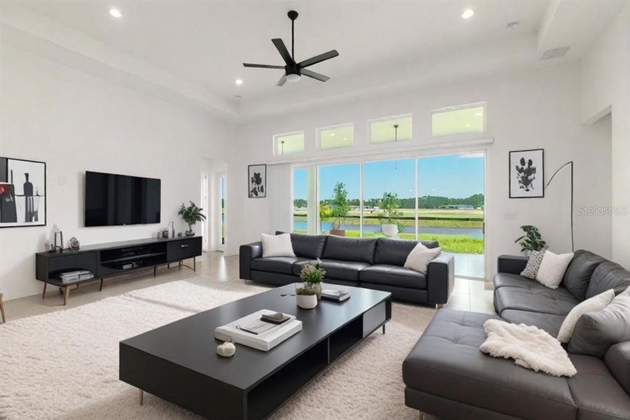 Family Living Room with Modern Furniture (Staged Photo)