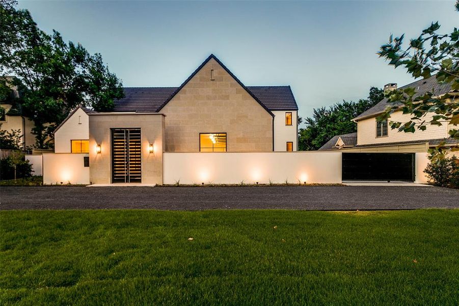 View of front of home with a front lawn