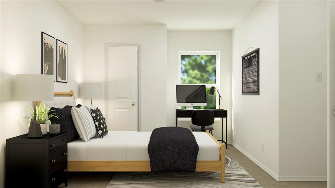 Bedroom featuring carpet floors