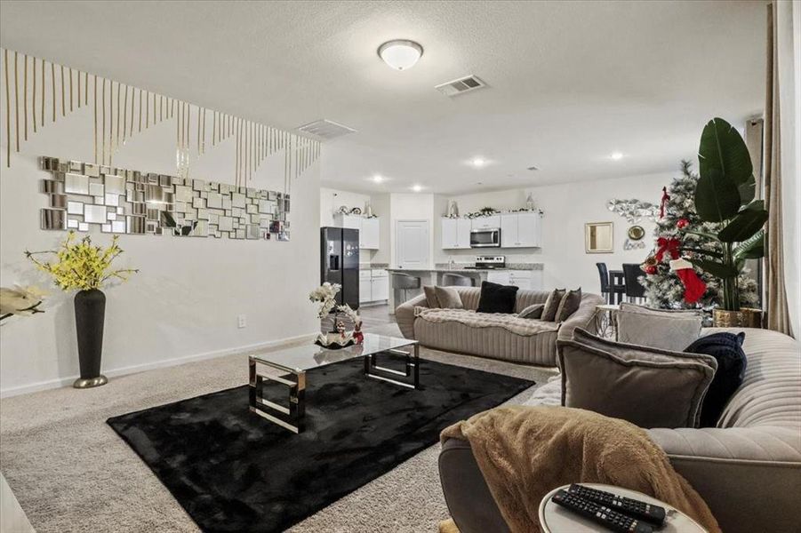 View of carpeted living room