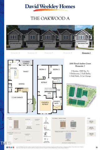 New construction Townhouse house 2000 Royal Amber Court, Unit 7, Durham, NC 27707 The Oakwood- photo